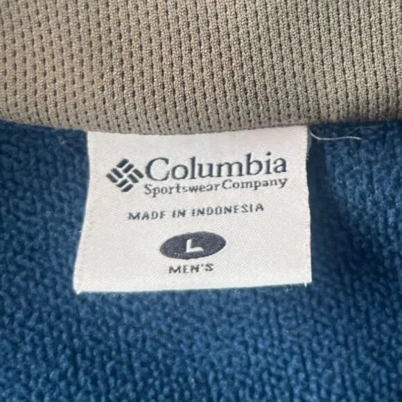 Columbia 1/4 Zip Fleece Lined Pullover Mens Large Blue Gray - Picture 7 of 8